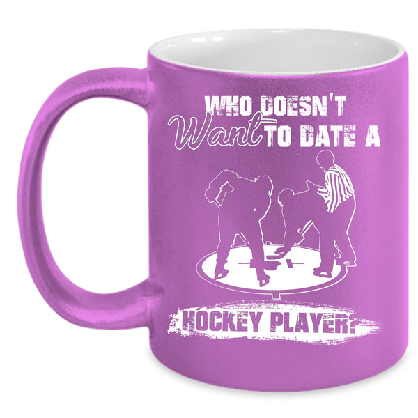 Date A Hockey Player Coffee Mug, Cool Couple Coffee Cup