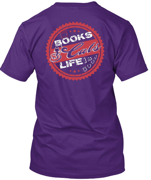 Books Cats Life Is Good T Shirt, I Love Cats T Shirt