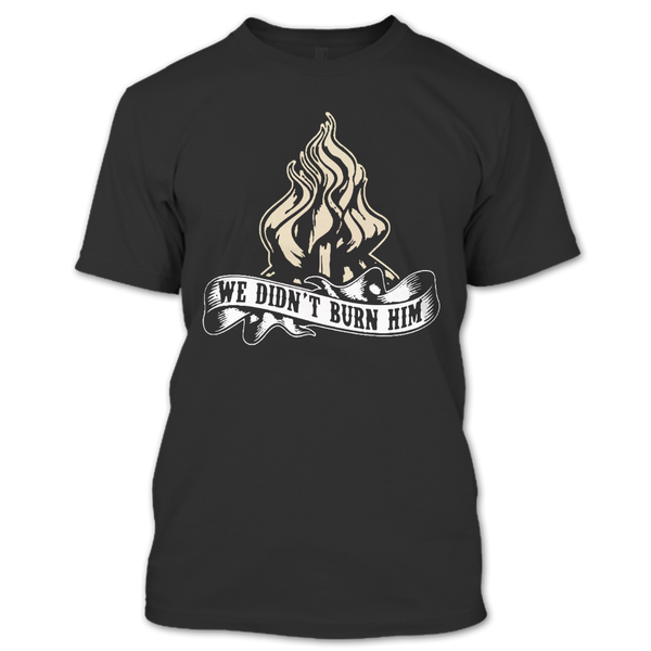 A black t-shirt with the shopify logo