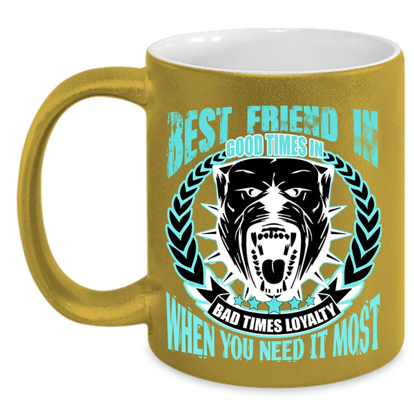 I Love Dogs Coffee Mug, Best Friend In Good Time Accent Mug