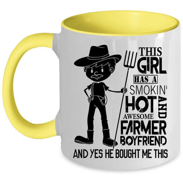 Awesome Farmer Coffee Mug, This Girl Has A Farmer Boyfriend Accent Mug