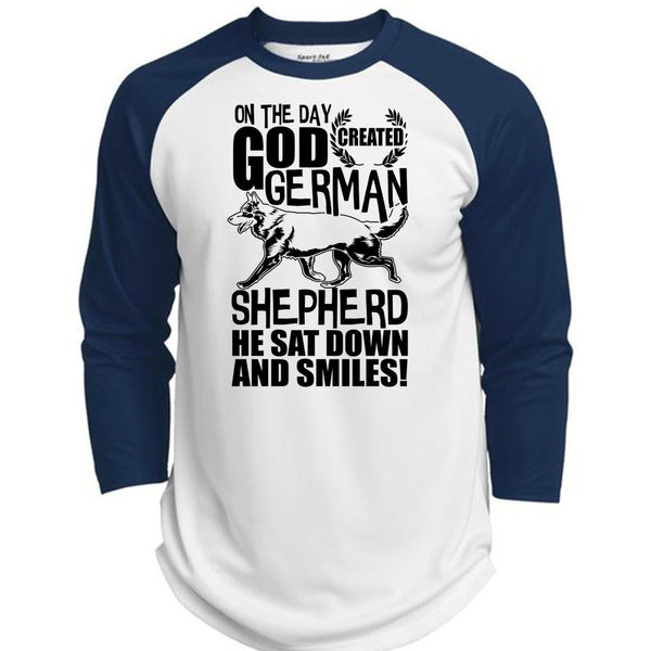 God Created German Shepherd T Shirt, I Love Dog T Shirt, Awesome T-Shirts  (Polyester Game Baseball Jersey)