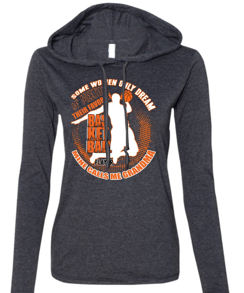 Favorite Basketball Player T Shirt, Calls Me Grandma T Shirt (Anvil Ladies Ringspun Hooded)