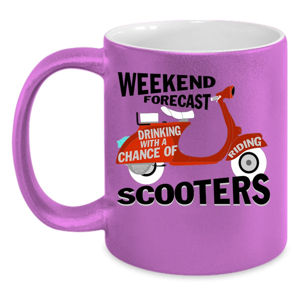 Chance Of Riding Scooters Coffee Mug, Weekend Drinking Accent Mug