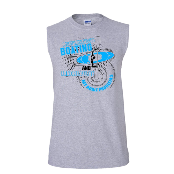 I Just Want To Go Boating T Shirt, I Love Boating Tank Top (Men's Cotton Sleeveless)