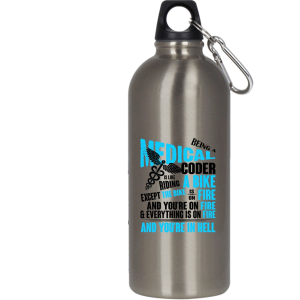 Being A Medical Coder 20 oz Stainless Steel Bottle,Cool Medical Outdoor Sports Water Bottle
