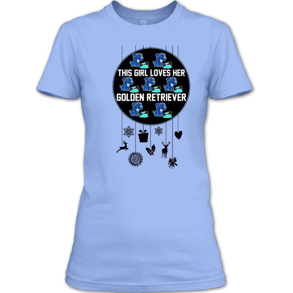 This Girl Loves Her Golden Retriever T Shirt, Merry Christmas Gift T Shirt