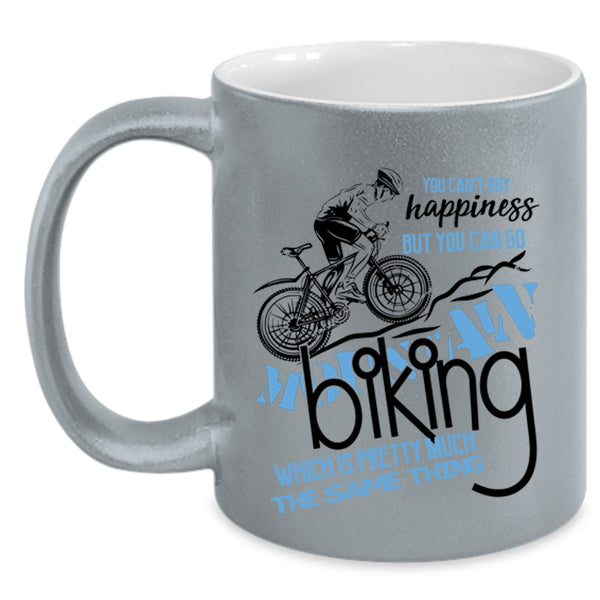 You Can Go Mountain Biking Coffee Mug, You Can't Buy Happiness Accent Mug