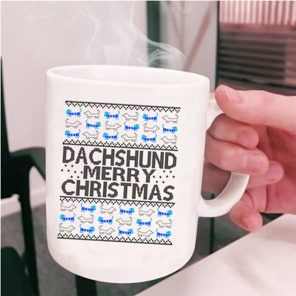 Merry Christmas Coffee Mug, Dachshund Cup
