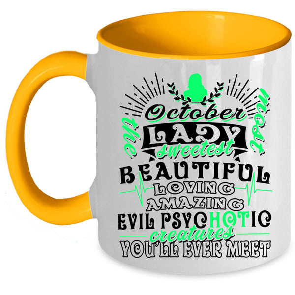 Sweetest Beautiful Loving Coffee Mug, October Lady Accent Mug