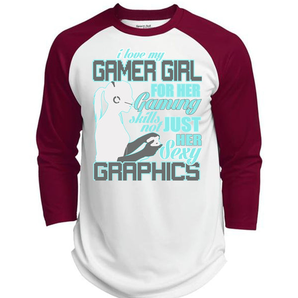 I Love My Gamer Girl T Shirt, I Love Gaming T Shirt, Awesome T-Shirts  (Polyester Game Baseball Jersey)