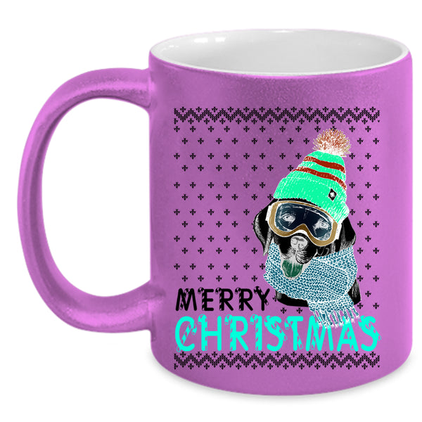 Cute Gift For Dog Lovers Coffee Mug, Merry Christmas Accent Mug
