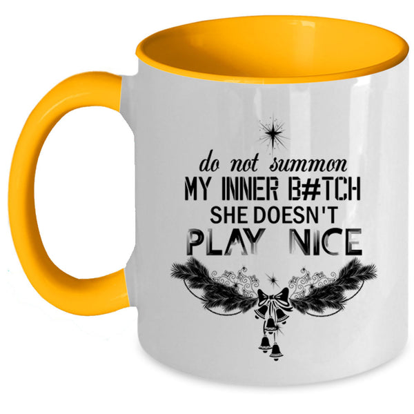Christmas Family Vacation Coffee Mug, She Doesn't Play Nice Accent Mug
