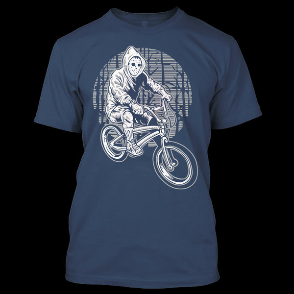 A black t-shirt with the shopify logo