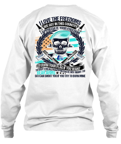 I Love The Freedoms T Shirt, I Love Veteran T Shirt