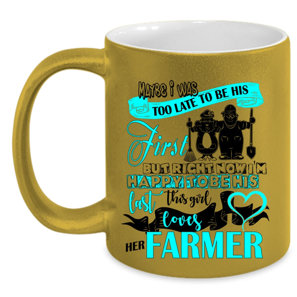 Cool Just Married Coffee Mug, This Girl Loves Her Farmer Accent Mug