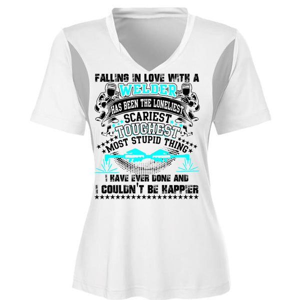 Falling In Love With A Welder T Shirt, I Love Welding T Shirt, Awesome T-Shirts