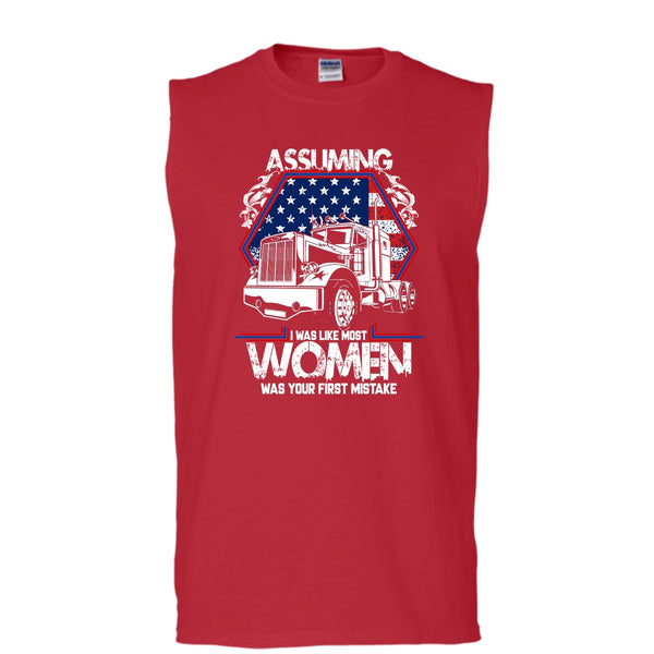 Assuming I Was Like Most Women T Shirt, Was Your First Mistake Tank Top (Men's Cotton Sleeveless)