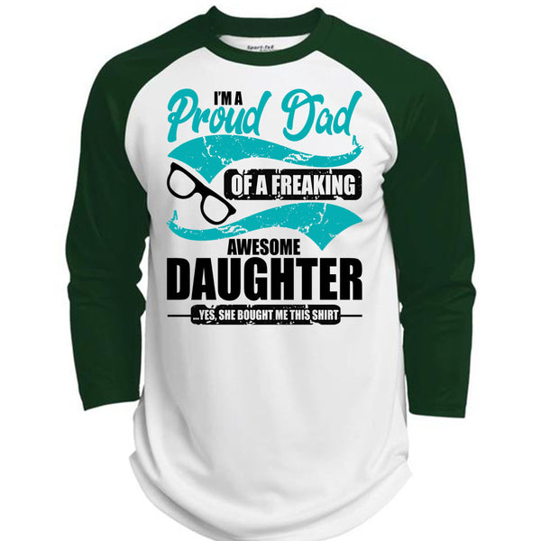 I'm A Proud Dad T Shirt, I Love Dad T Shirt, Awesome T-Shirts  (Polyester Game Baseball Jersey)