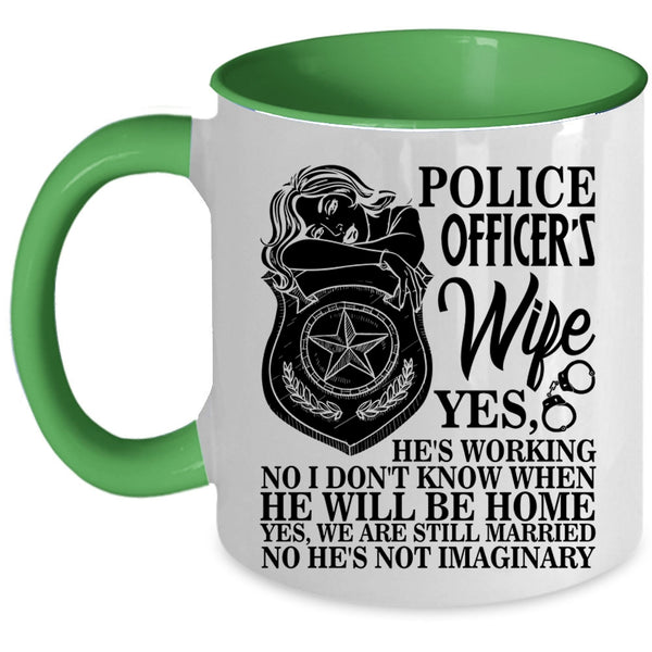 Cool Gift For My Wife Coffee Mug, Police Officer's Wife Accent Mug