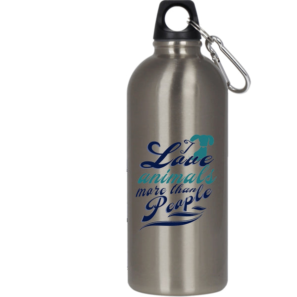 I Love Animals More Than People 20 oz Stainless Steel Bottle,Funny Animals Outdoor Sports Water Bottle