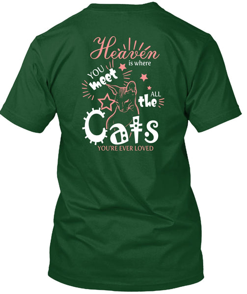 Heaven Is Where You Meet All The Cats T Shirt, You're Ever Loved T Shirt