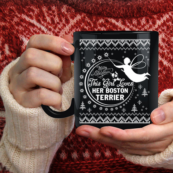 This Girl Loves Her Boston Terrier Coffee Mug, Cute Girls Coffee Cup