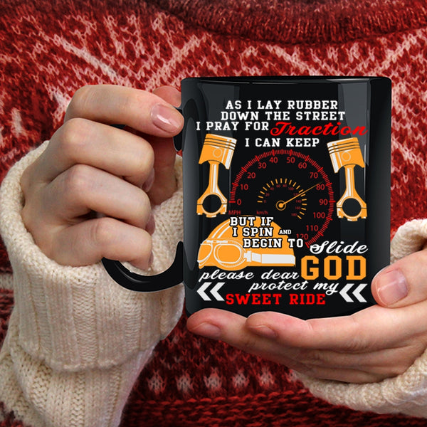 I Pray For Traction Coffee Mug, Funny Gift For Trucker Coffee Cup