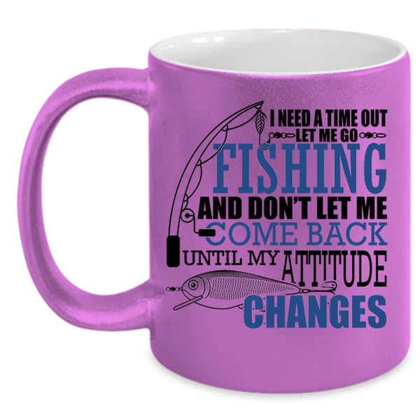 I Love Fishing Coffee Mug, Let Me Go Fishing Accent Mug