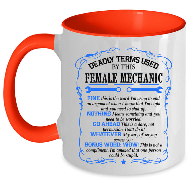 Cool Gift For Mom Coffee Mug, Female Mechanic Accent Mug