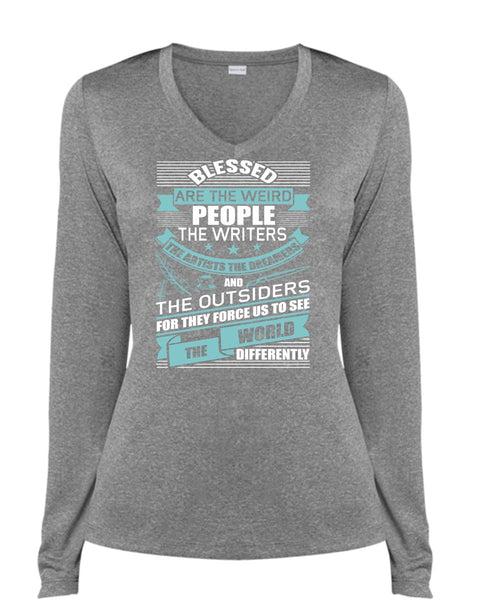 People The Writers T Shirt, The Artists The Dreamers T Shirt, Cool Shirt (Ladies LS Heather V-Neck)