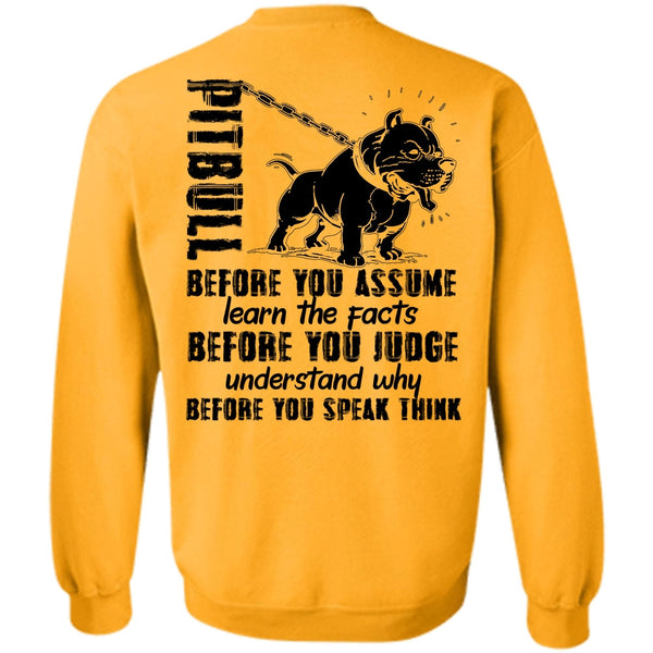 I Love Pit Bull T Shirt, Pit Bull Before You Assume Sweatshirt
