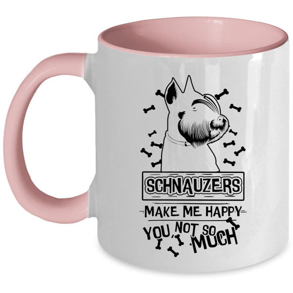 Schnauzer Lovers Coffee Mug, Schnauzers Make Me Happy Accent Mug