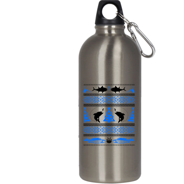 Funny Fishing 20 oz Stainless Steel Bottle,Christmas Tree  Outdoor Sports Water Bottle