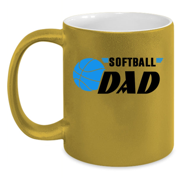 Cool Gift For Softball Dad Coffee Mug, Softball Dad Accent Mug
