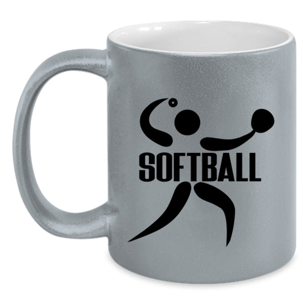 Funny Gift For Softball Player Coffee Mug, Softball Accent Mug