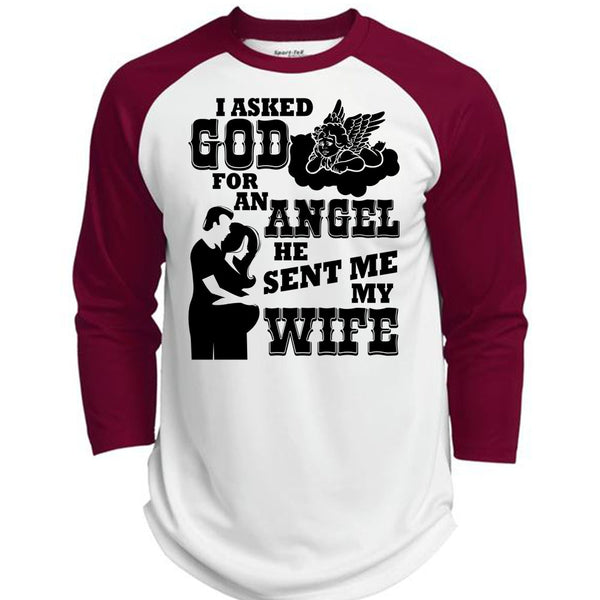 He Sent Me My Wife T Shirt, I Love My Wife T Shirt, Awesome T-Shirts  (Polyester Game Baseball Jersey)