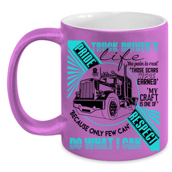 Funny Gift For Trucker Coffee Mug, Truck Driver's Life Accent Mug