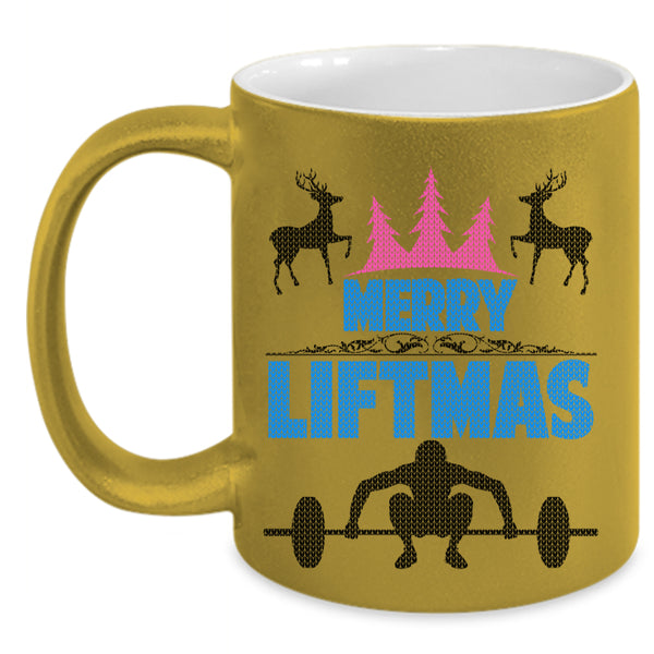 Merry Little Christmas Coffee Mug, Merry Liftmas Accent Mug
