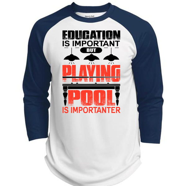 Playing Pool Is Importanter T Shirt, I Love Pool T Shirt, Awesome T-Shirts  (Polyester Game Baseball Jersey)