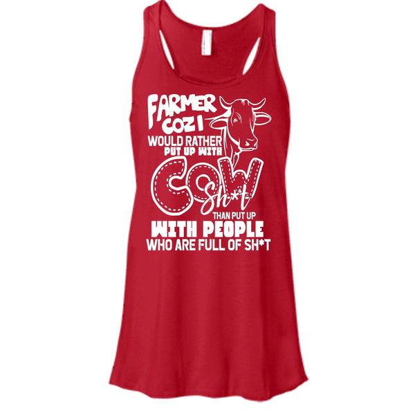 Farmer Cozi T Shirt, Rather Put Up With Cow T Shirt, Cool T Shirt