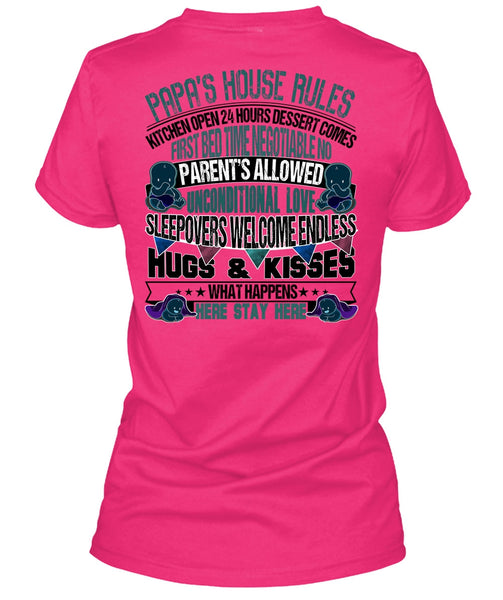 Papa's House Rules T Shirt, I Love Papa T Shirt