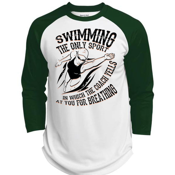 Swimming The Only Sport T Shirt, I Love Swimming T Shirt, Awesome T-Shirts  (Polyester Game Baseball Jersey)