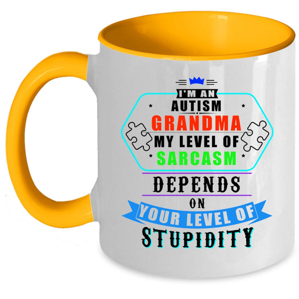 Cute Autism Grandma Coffee Mug, I'm An Autism Grandma Accent Mug