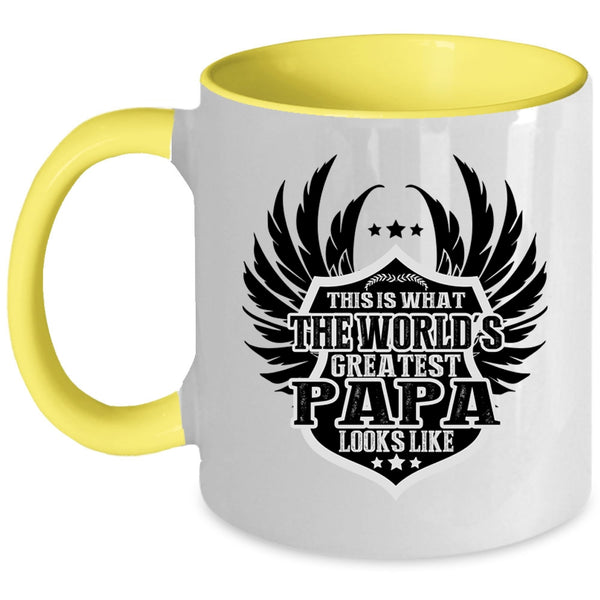 Greatest Papa Coffee Mug, The World's Greatest Papa Looks Like Accent Mug