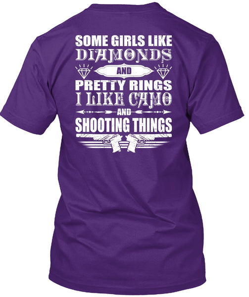 I Like Camo And Shooting Things T Shirt, Girls Like Diamonds T Shirt