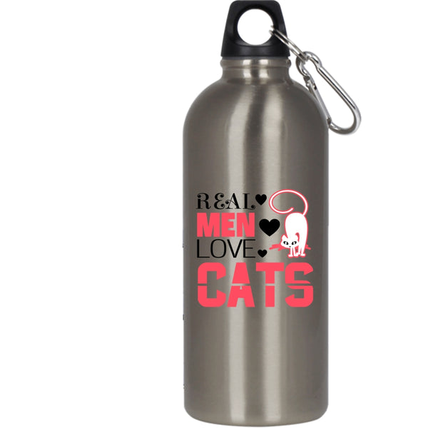 Real Men Love Cats 20 oz Stainless Steel Bottle,Awesome Gift For My Son Outdoor Sports Water Bottle