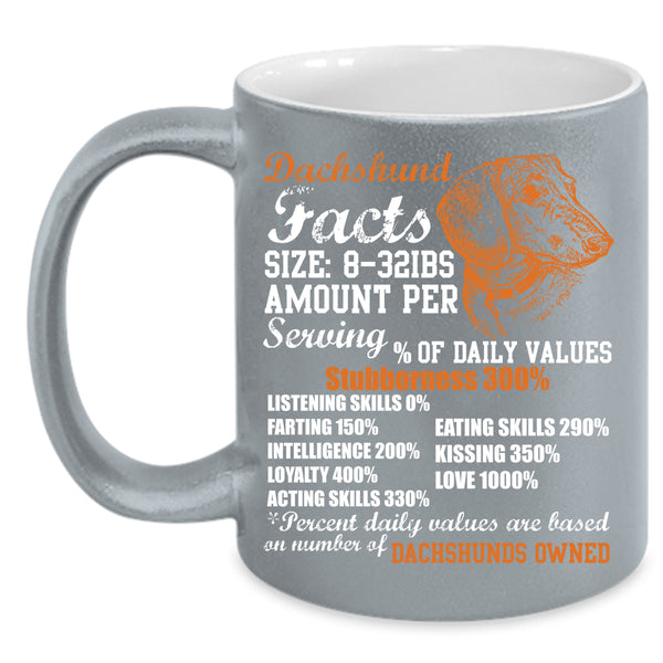 Dachshund Facts Coffee Mug, Gift For Dachshund Owner Coffee Cup