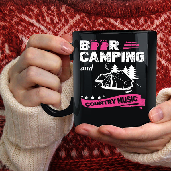 Beer Camping And Country Music Coffee Mug, Funny Camping Coffee Cup
