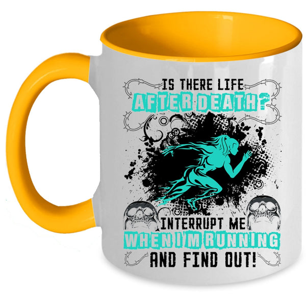 Cool Running Coffee Mug, Don't Interrupt Me When I'm Running Accent Mug